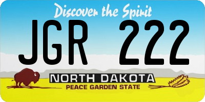 ND license plate JGR222