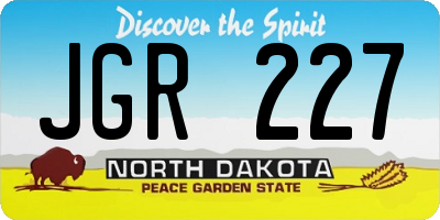 ND license plate JGR227