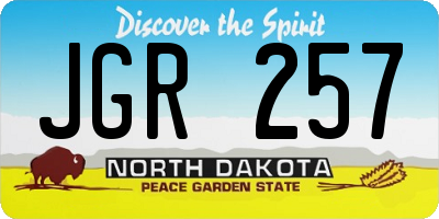 ND license plate JGR257