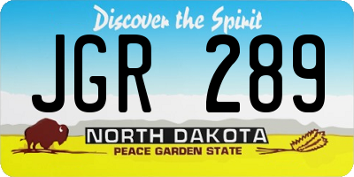 ND license plate JGR289