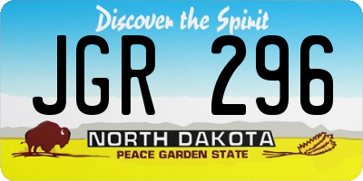 ND license plate JGR296