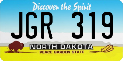 ND license plate JGR319