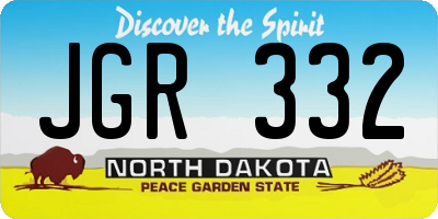 ND license plate JGR332