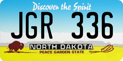 ND license plate JGR336
