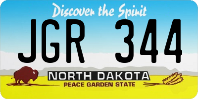 ND license plate JGR344