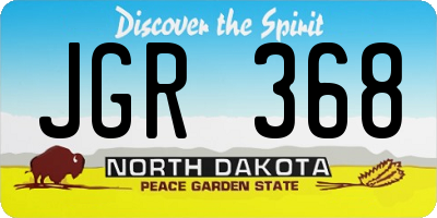 ND license plate JGR368