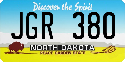 ND license plate JGR380