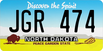 ND license plate JGR474