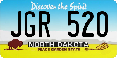 ND license plate JGR520