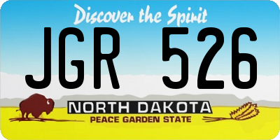 ND license plate JGR526