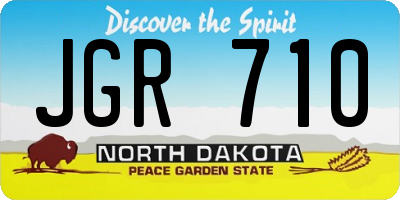 ND license plate JGR710