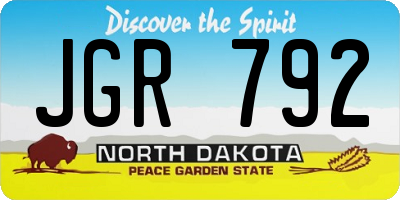 ND license plate JGR792