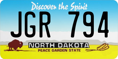 ND license plate JGR794