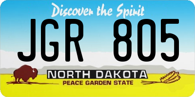 ND license plate JGR805