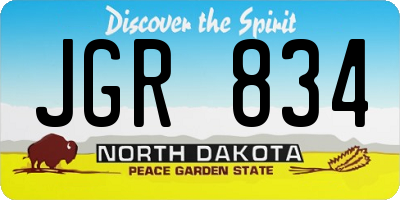 ND license plate JGR834