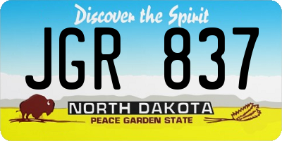 ND license plate JGR837
