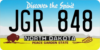 ND license plate JGR848