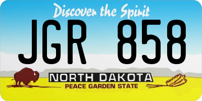 ND license plate JGR858