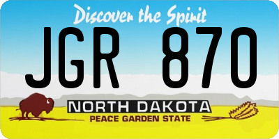 ND license plate JGR870