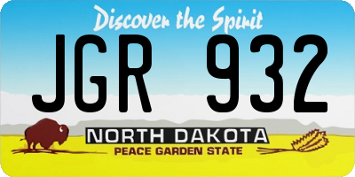 ND license plate JGR932