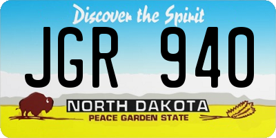 ND license plate JGR940