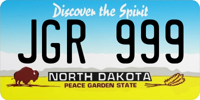 ND license plate JGR999