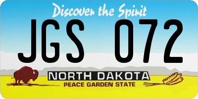 ND license plate JGS072