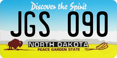 ND license plate JGS090