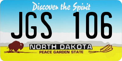 ND license plate JGS106