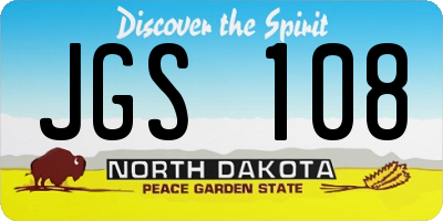 ND license plate JGS108