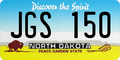 ND license plate JGS150