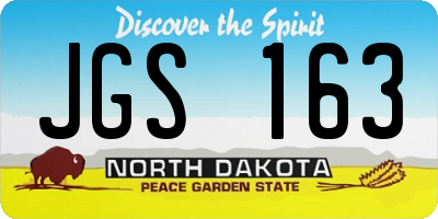 ND license plate JGS163