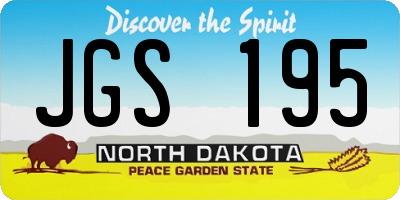 ND license plate JGS195