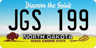 ND license plate JGS199