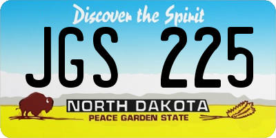 ND license plate JGS225