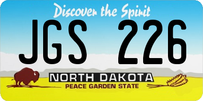 ND license plate JGS226