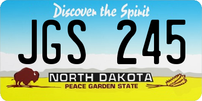 ND license plate JGS245