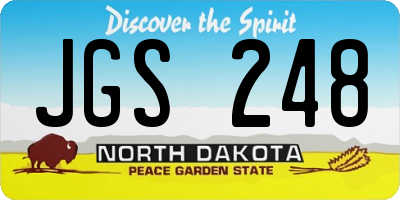 ND license plate JGS248