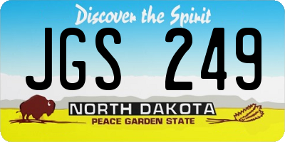 ND license plate JGS249