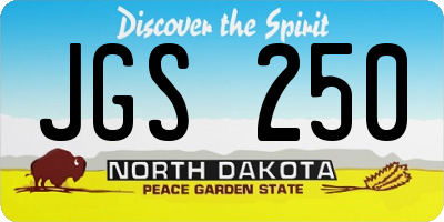 ND license plate JGS250