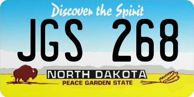 ND license plate JGS268