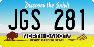 ND license plate JGS281
