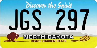 ND license plate JGS297