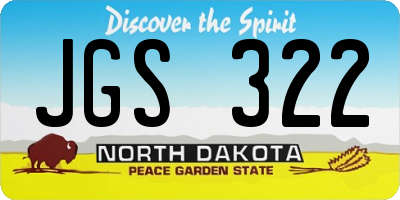 ND license plate JGS322