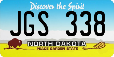 ND license plate JGS338