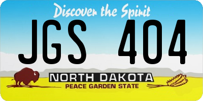 ND license plate JGS404