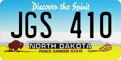 ND license plate JGS410