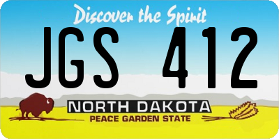 ND license plate JGS412