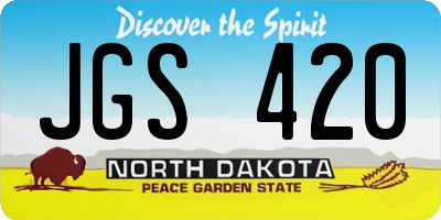 ND license plate JGS420