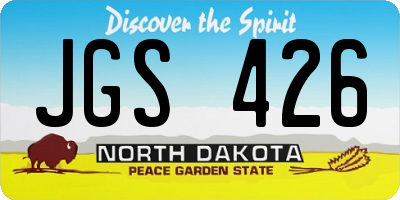 ND license plate JGS426
